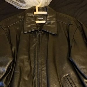 Men's large leather coat